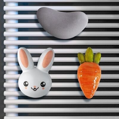 Set di Appendini per Termoarredo e Scaldasalviette Moonstone, Clock bunny e Carrot