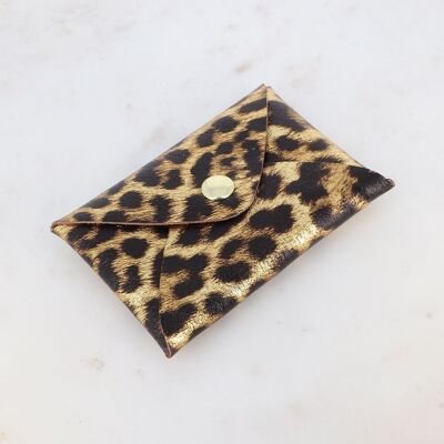 Bolso de mano Buenos Aires - estampado de leopardo - piel de vacuno genuina hecha en Italia