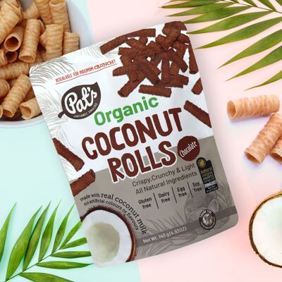 Pats Organic Coconut Rolls Chocolate