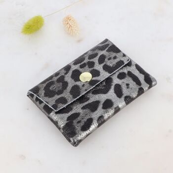 Bali clutch - leopard pattern - genuine cowhide leather made in Italy 1