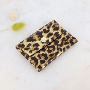 Bali clutch - leopard pattern - genuine cowhide leather made in Italy 4
