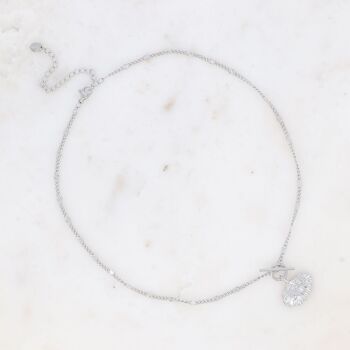 Collier Sierra - pendentif anneau et barre, feuille de ginko 5
