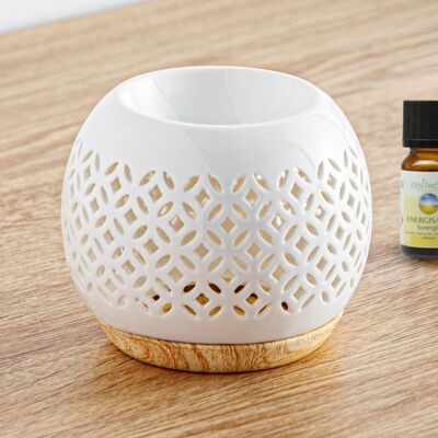 Céramy Series Perfume Burner – Qianbi – Lacquered Ceramic Candle Holder – Diffusion of Scented Waxes, Essential Oils – Decorative Gift Idea