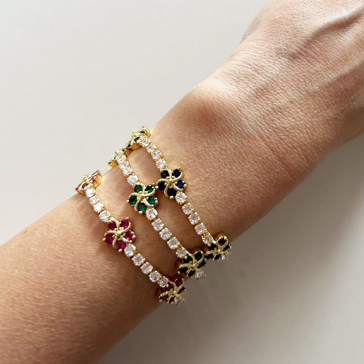 TENNIS CON FIORI placcato Oro 18k