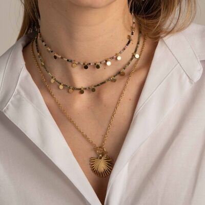 Alma necklace - palm leaf pendant