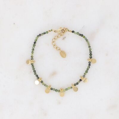 Mélia bracelet - natural stones and round tassels