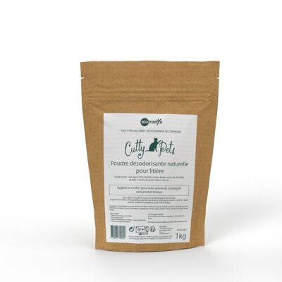 Natural deodorizing powder refill for litter box - Cutty Pets - for small pets