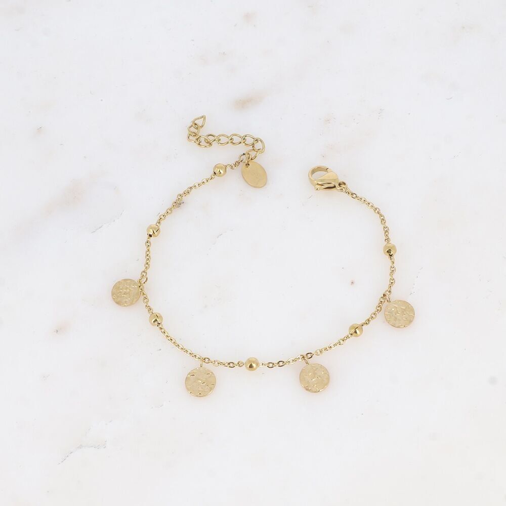 Celestina-Armband – gehämmerte runde Quasten und Kugeln