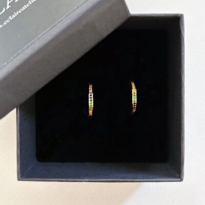 PAR DE PENDIENTES ARCO IRIS Bañados en Oro 18k