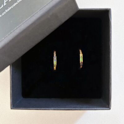 PAIR OF 18k Gold Plated RAINBOW EARCUFFS