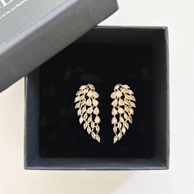 PAIR OF EARRINGS WITH CASCADE PETALS 18k Gold plated
