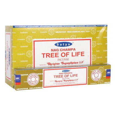 12 Packungen Tree of Life Räucherstäbchen von Satya