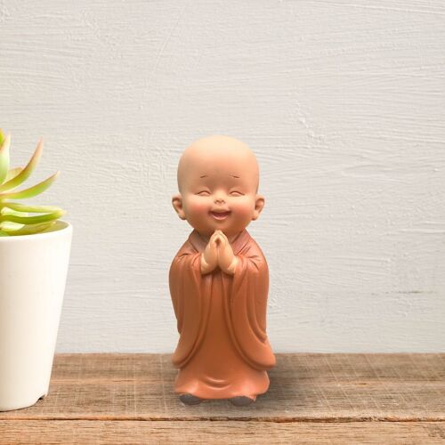 Statuette Bébé Bonze Prieur – Porte Bonheur - Décoration Zen et Feng Shui – Pour instaurer une atmosphère apaisante et spirituelle – Idée Cadeau Déco