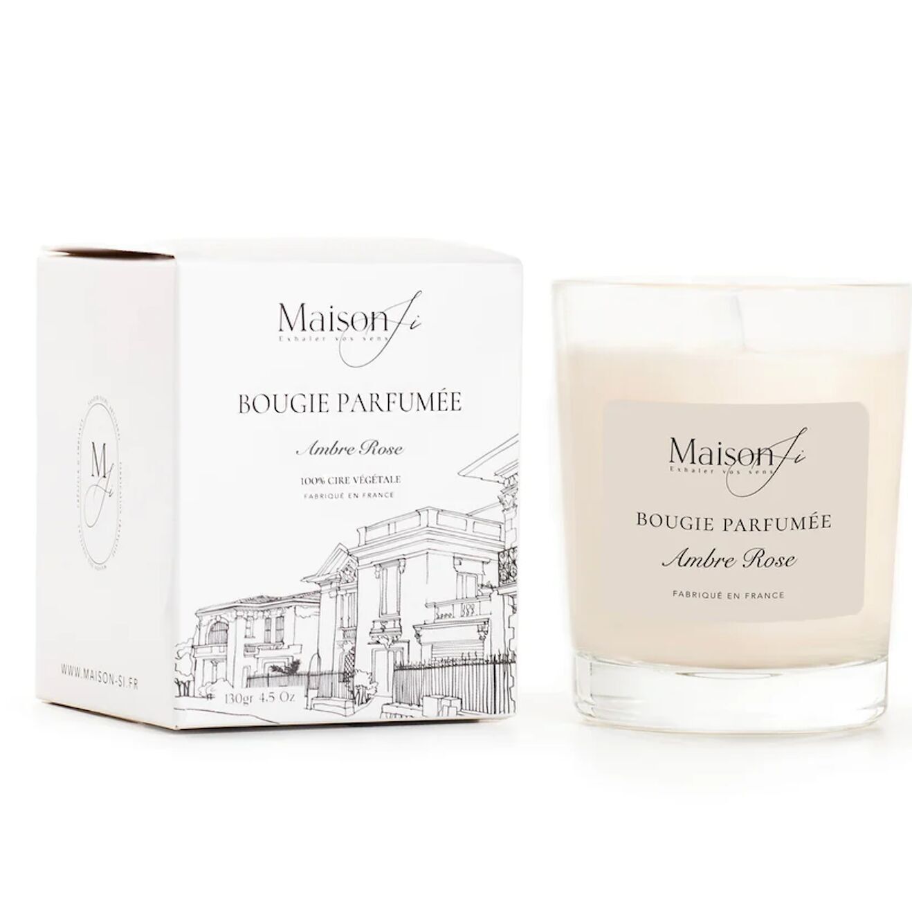 Candela profumata alla rosa ambrata