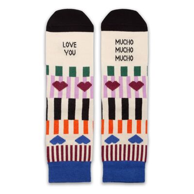UO Funny socks with message "Love you very, very much"