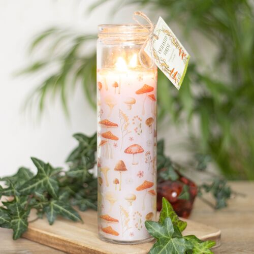 Mushroom Print Enchanted Forest Tube Candle