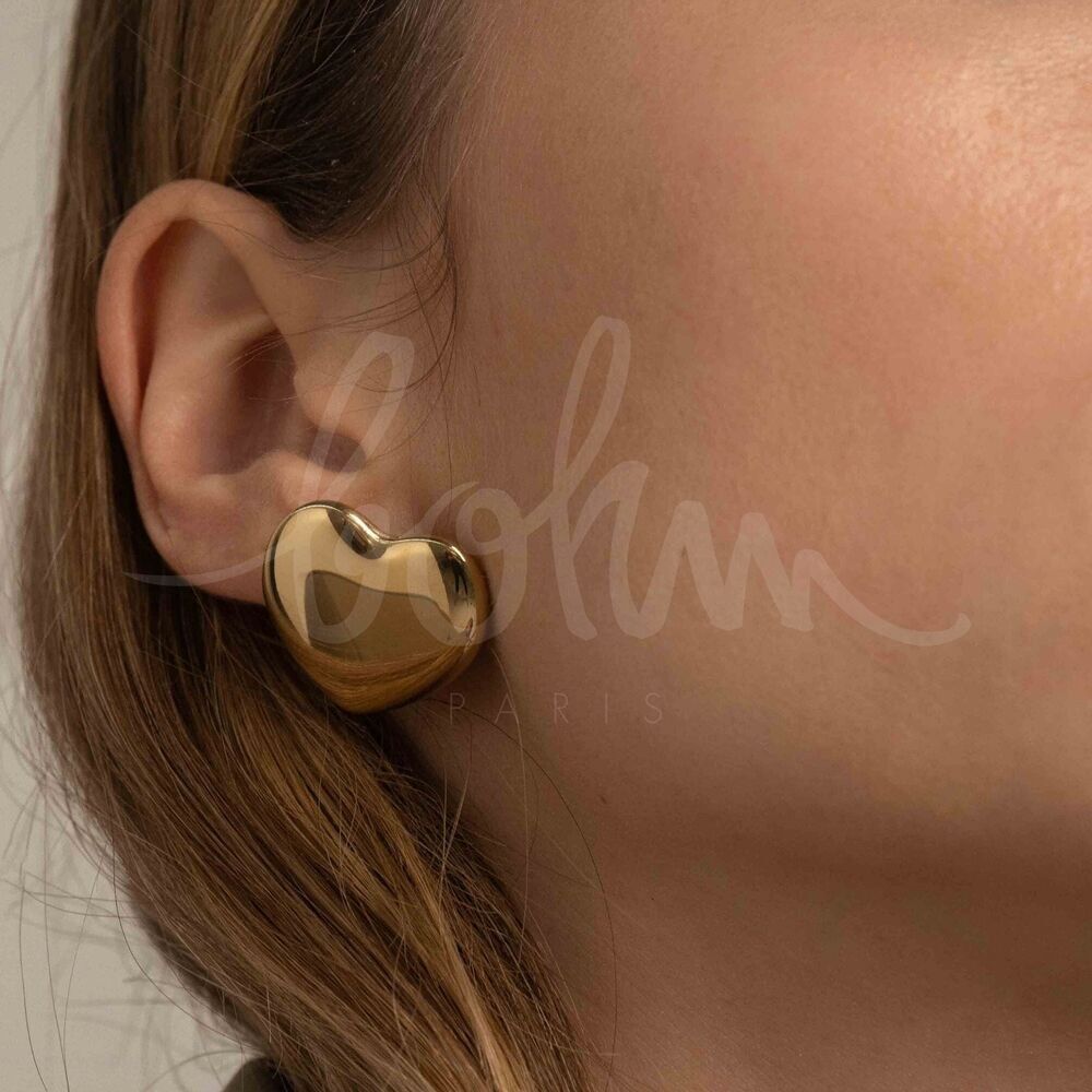 Odélia Chip-Ohrringe – großes, glattes, flaches Herz, 25 mm