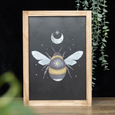 Impresión de pared enmarcada de abeja del bosque