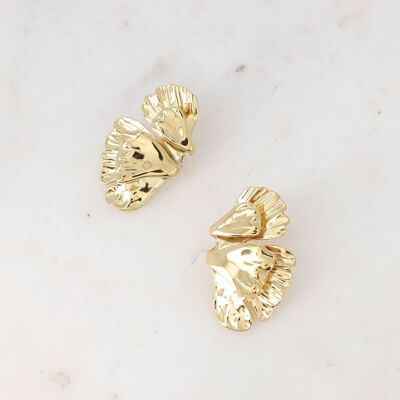 Larissa chip earrings - double ginko leaf