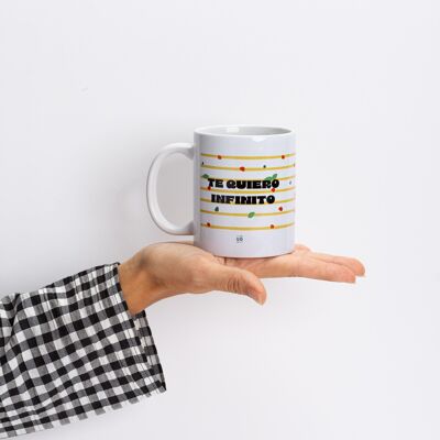 UO Mug with message "I love you infinity" pasta