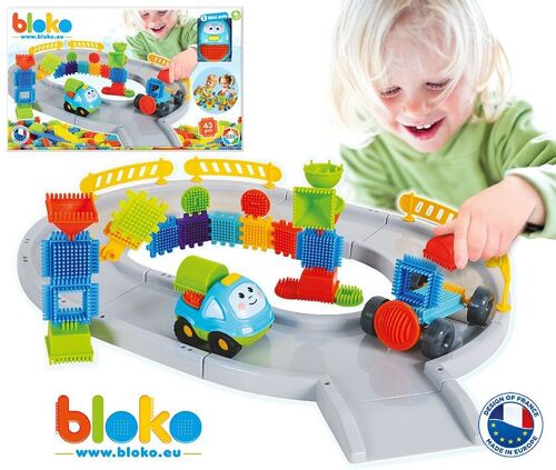 Coffret circuit de courso auto BLOKO avec 43 Bloko et 1 voiture - Dès 12 mois - 503556