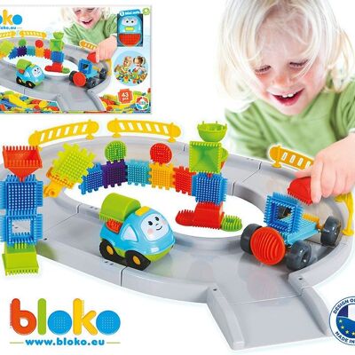 BLOKO auto course circuit set with 43 Blokos and 1 car - From 12 months - 503556