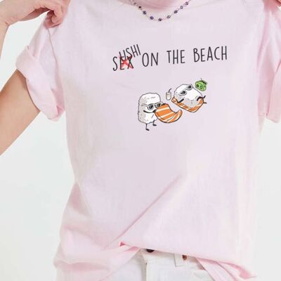 T-Shirt "Sushi on the beach"__XL / Rosa Chiaro