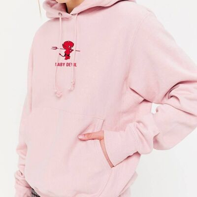 Hoodie "Baby Devil"__L / Rosa Chiaro