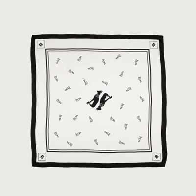 Écharpe illustrée de châle carré de soie italienne