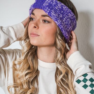 Purple/Lilac Hand Knitted Wool Headband