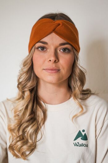 Headband jersey gaufré terracotta 1