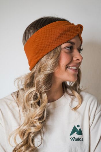 Headband jersey gaufré terracotta 2