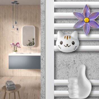 Ensemble de cintres pour radiateurs et sèche-serviettes Amoureux des chats, je l'aime et Lonely bloom 3