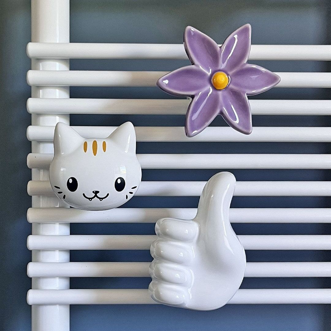 Set di Appendini per Termoarredo e Scaldasalviette Cat lover, Mi piace e Lonely bloom
