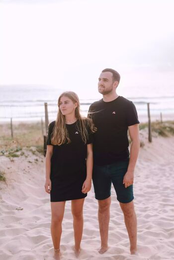 T-shirt unisex coton bio carreaux/surf Waïloa 2