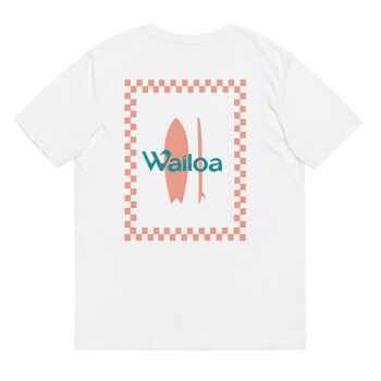 T-shirt unisex coton bio carreaux/surf Waïloa 6