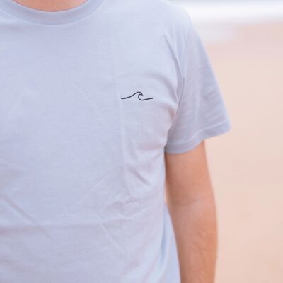 Unisex-T-Shirt mit bestickter Welle