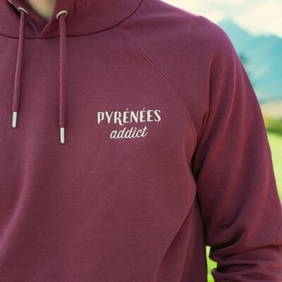 Pyrenees Addict organic/recycled plum unisex hoodie