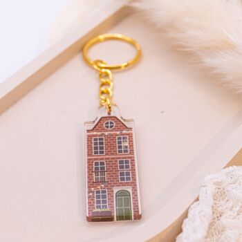 Porte-clés House Amsterdam Acrylique - Cadeau de pendaison de crémaillère Maisons des Pays-Bas 4