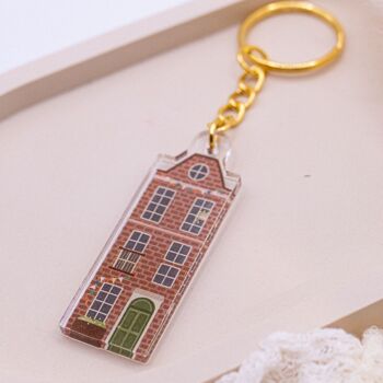 Porte-clés House Amsterdam Acrylique - Cadeau de pendaison de crémaillère Maisons des Pays-Bas 5