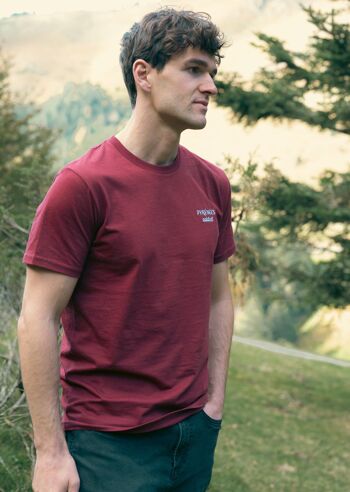 T-shirt unisex Pyrénées Addict coton bio bordeaux 2