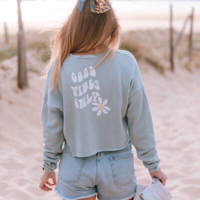 Women's Cropped Sweatshirt Good vibes only