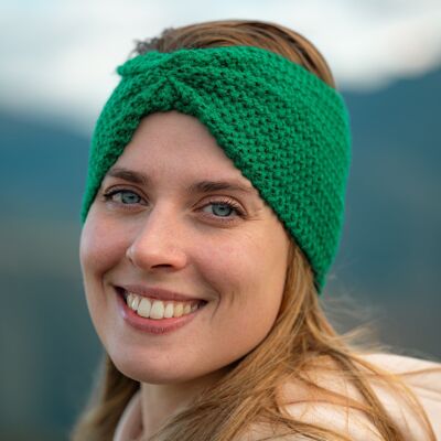 Emerald Green Hand Knitted Wool Headband