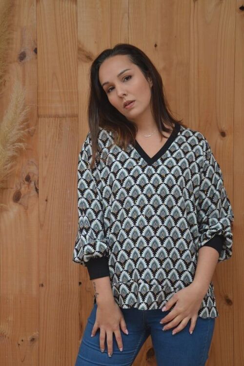 Blouse ELIE - blouse ample motif ethnique