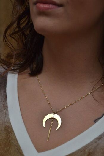 Collier LUNA - acier inoxydable doré 3