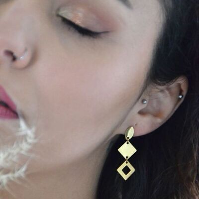 Emblem earrings - Gold-plated stainless steel