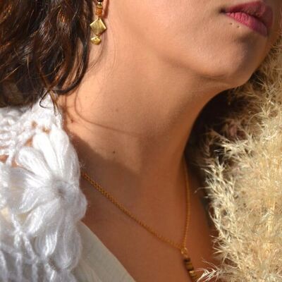 Boucles d'oreilles Thétis - Perles de coquillage & Acier inoxydable doré