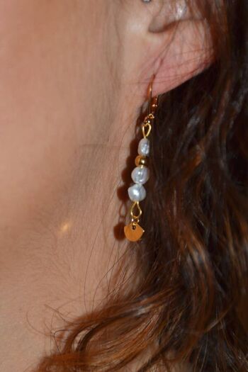 Boucles d'oreilles Océanides  - Perles d'eau douce & Acier inoxydable 2