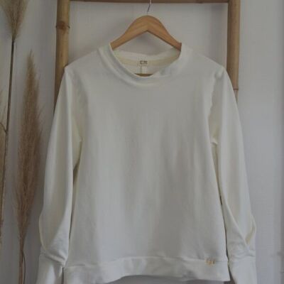 Böhmisches Sweatshirt aus Bio-Baumwolle - EMMA Ecru Damen-Sweatshirt