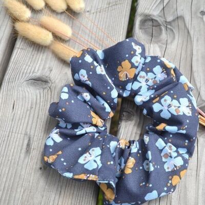 Blue cherry blossom scrunchie